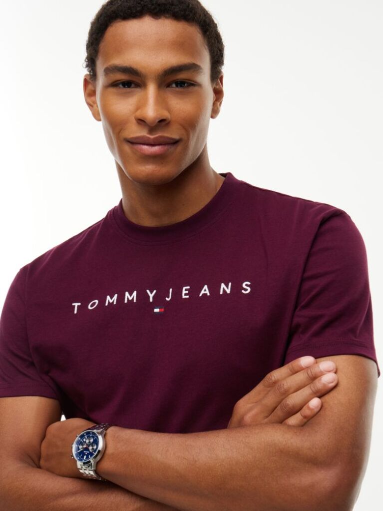 Purple Regular Logo Embroidery T-Shirt  Men