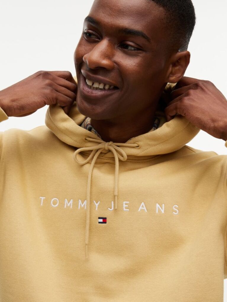 Beige Regular Logo Hoody  Men