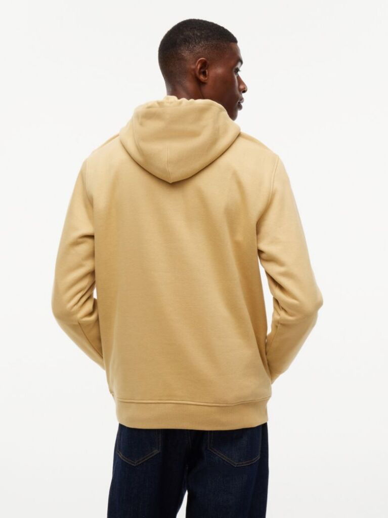 Beige Regular Logo Hoody  Men
