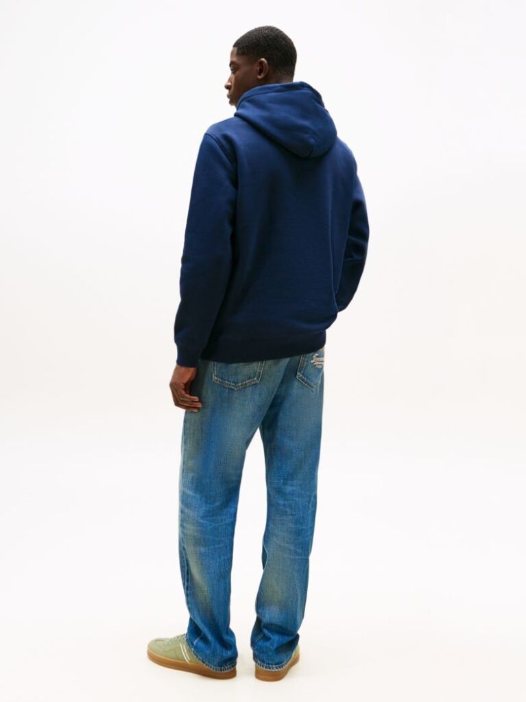 Blue Regular Logo Hoody  Men