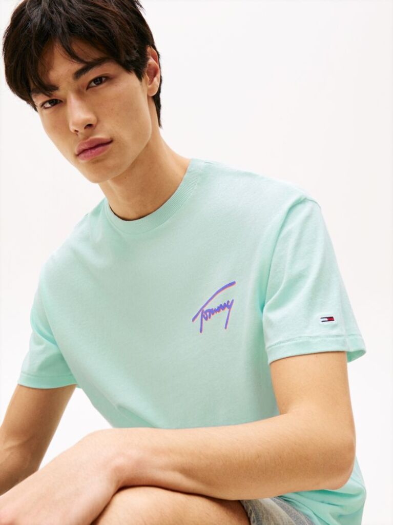 Πράσινο Άνετο T-Shirt Με Λογότυπο  Άνδρες