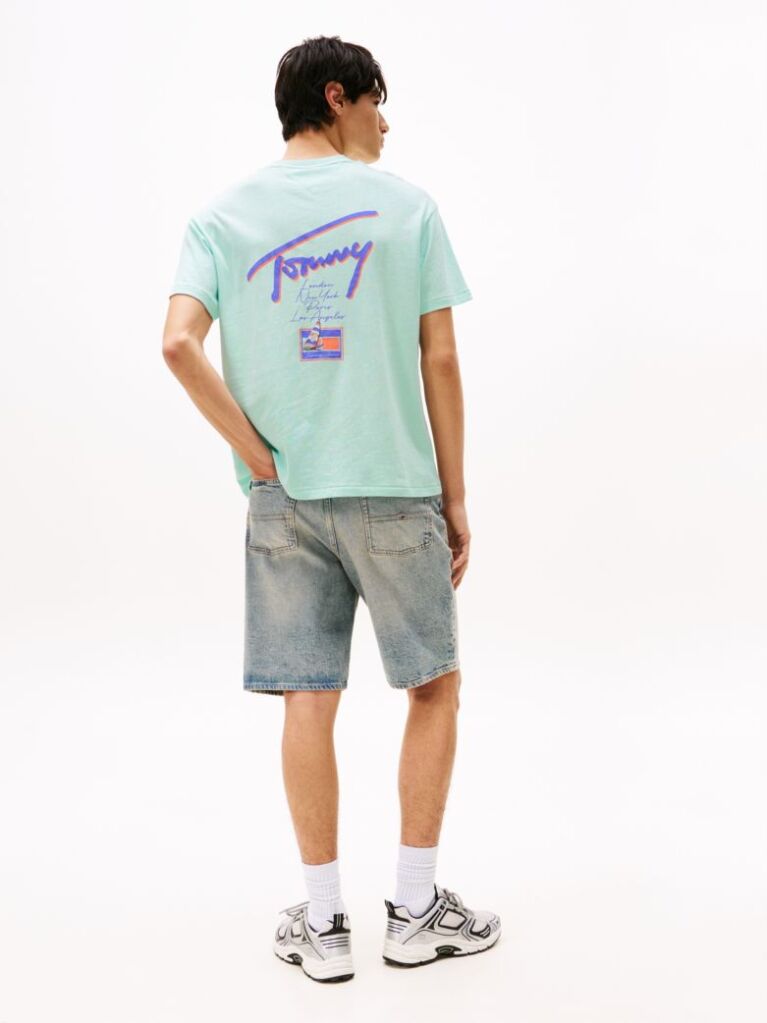 Πράσινο Άνετο T-Shirt Με Λογότυπο  Άνδρες