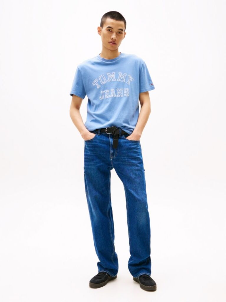 Μπλε Paisley College T-Shirt Σε Κανονική Γραμμή  Άνδρες