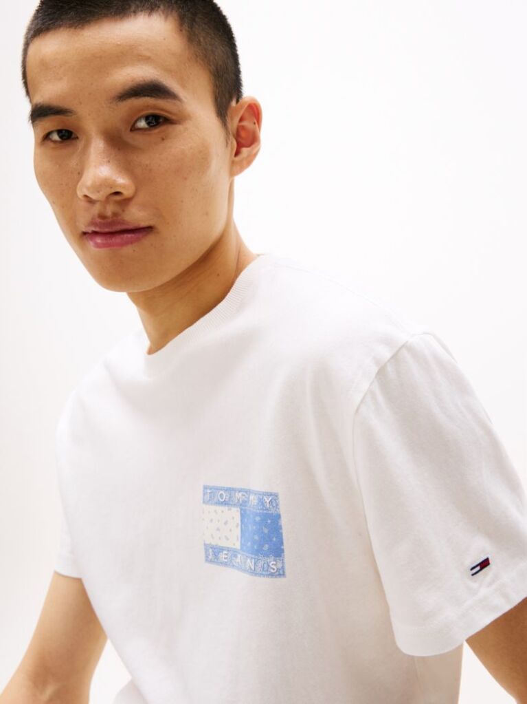 Beige Paisley Back Logo T-Shirt  Men