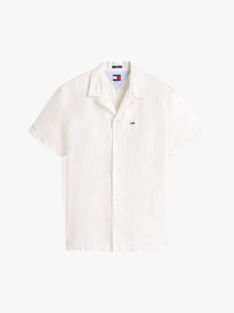 Beige Regular Fit Linen Blend Shirt  Men