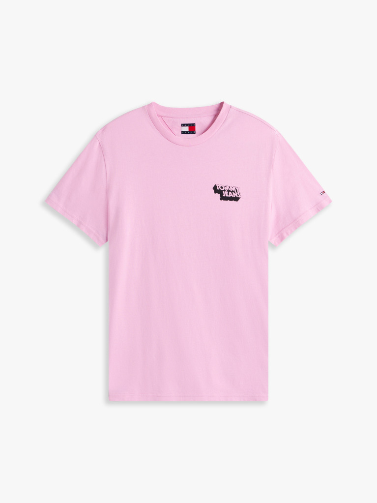 Ροζ Slim T-Shirt Με Λογότυπο  Άνδρες