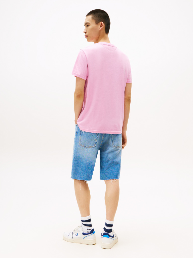 Ροζ Slim T-Shirt Με Λογότυπο  Άνδρες