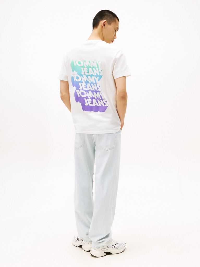 Άσπρο T-shirt Με Λογότυπα Στο Πίσω Μέρος  Άνδρες