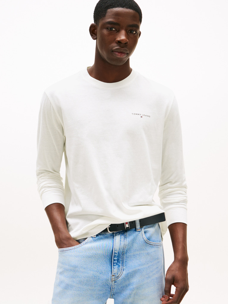 Beige Linear Logo Slim Long-Sleeve T-Shirt  Men