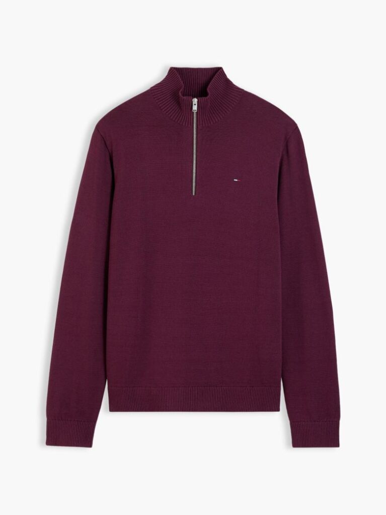 Μωβ Slim Πουλόβερ Με Φερμουάρ Και Σημαιάκι Tommy  Άνδρες