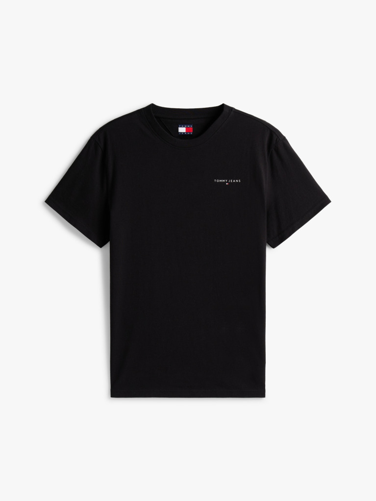 Μαύρο Slim T-shirt Με Λογότυπο Και Στρογγυλή Λαιμόκοψη  Άνδρες