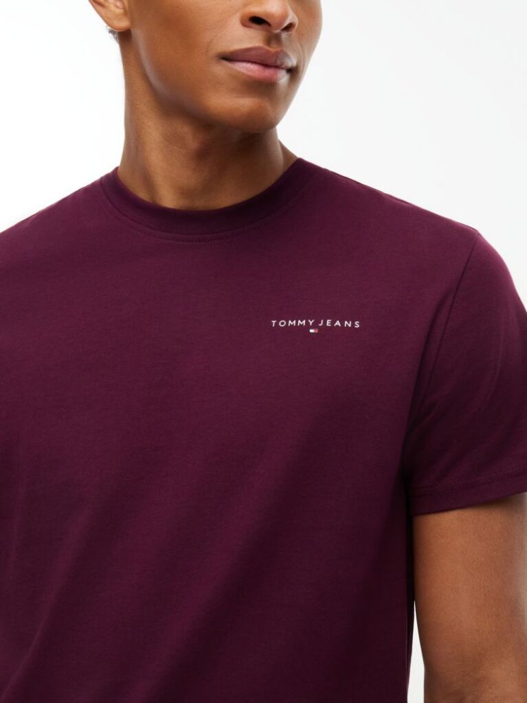 Purple Linear Logo Slim Crew Neck T-Shirt  Men
