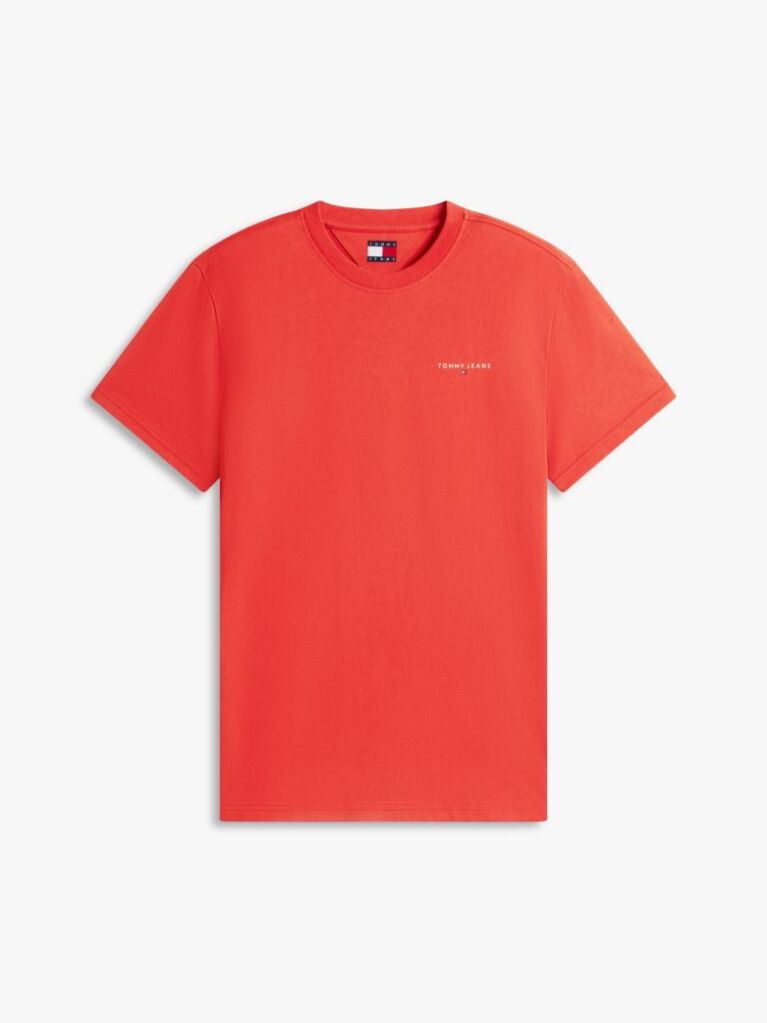 Κόκκινο Slim T-shirt Με Λογότυπο Και Στρογγυλή Λαιμόκοψη  Άνδρες
