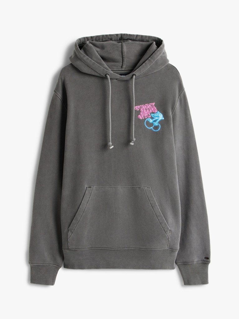 Black Back Graphic Regular Hoody  Men