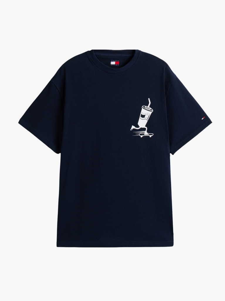 Μπλε T-Shirt Με Λογότυπο Στην Πλάτη Σε Κανονική Γραμμή  Άνδρες