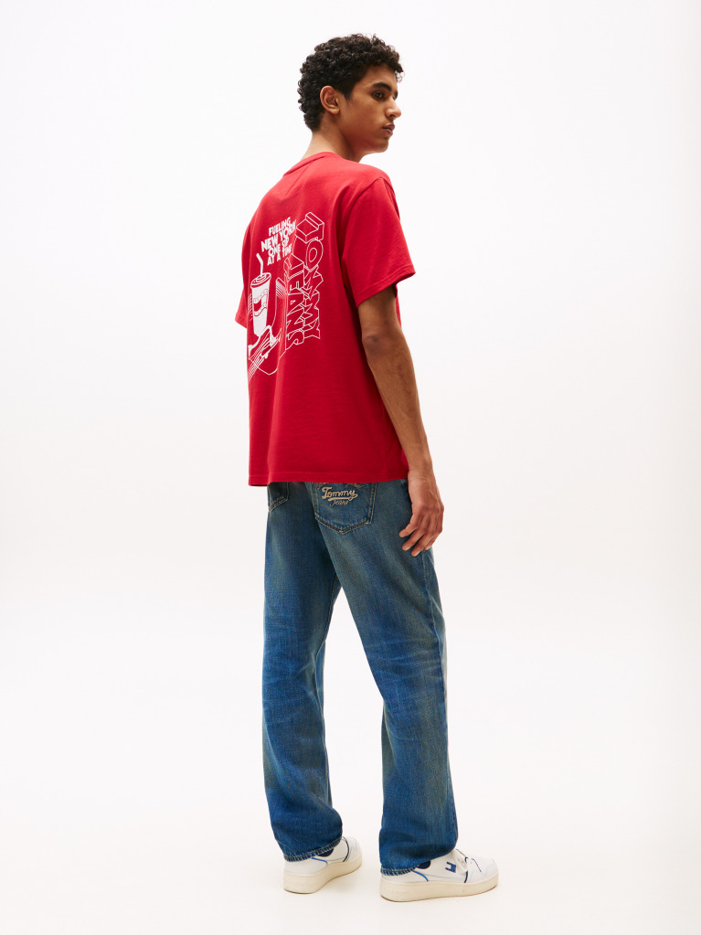 Red Back Logo Graphic Relaxed T-Shirt  Men