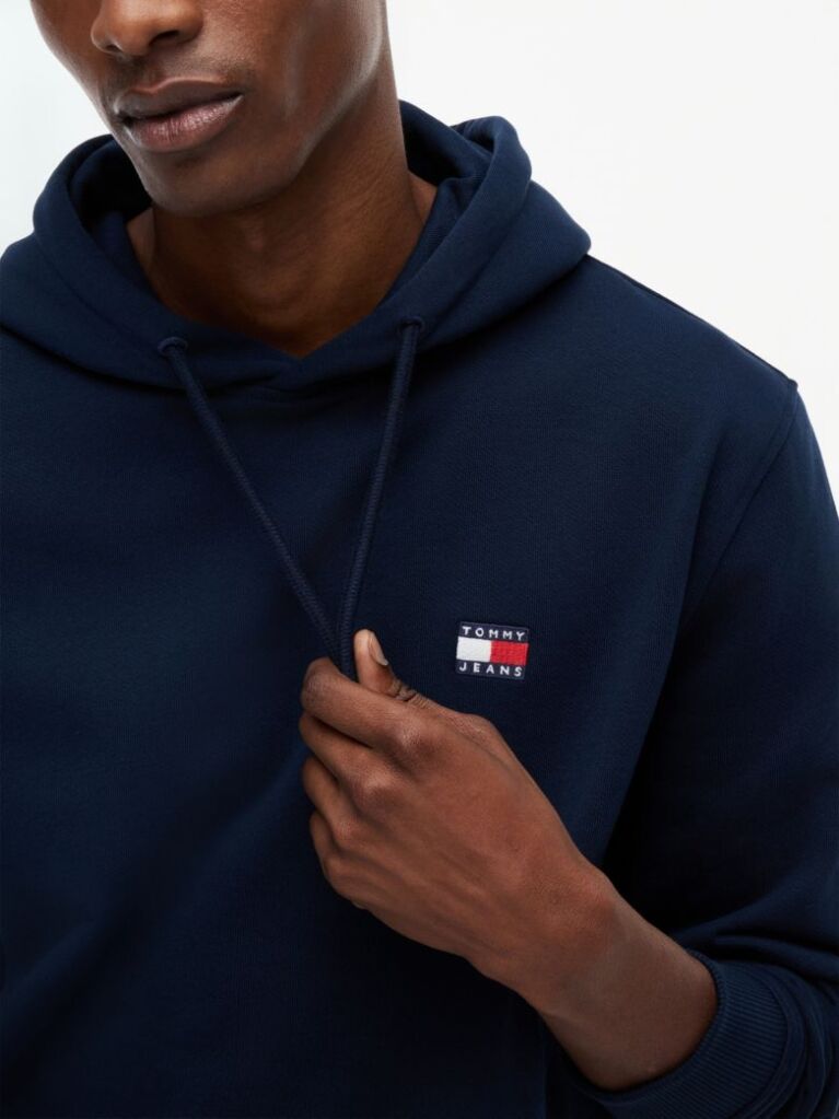 Blue Tommy Badge Brushed Terry Hoody  Men