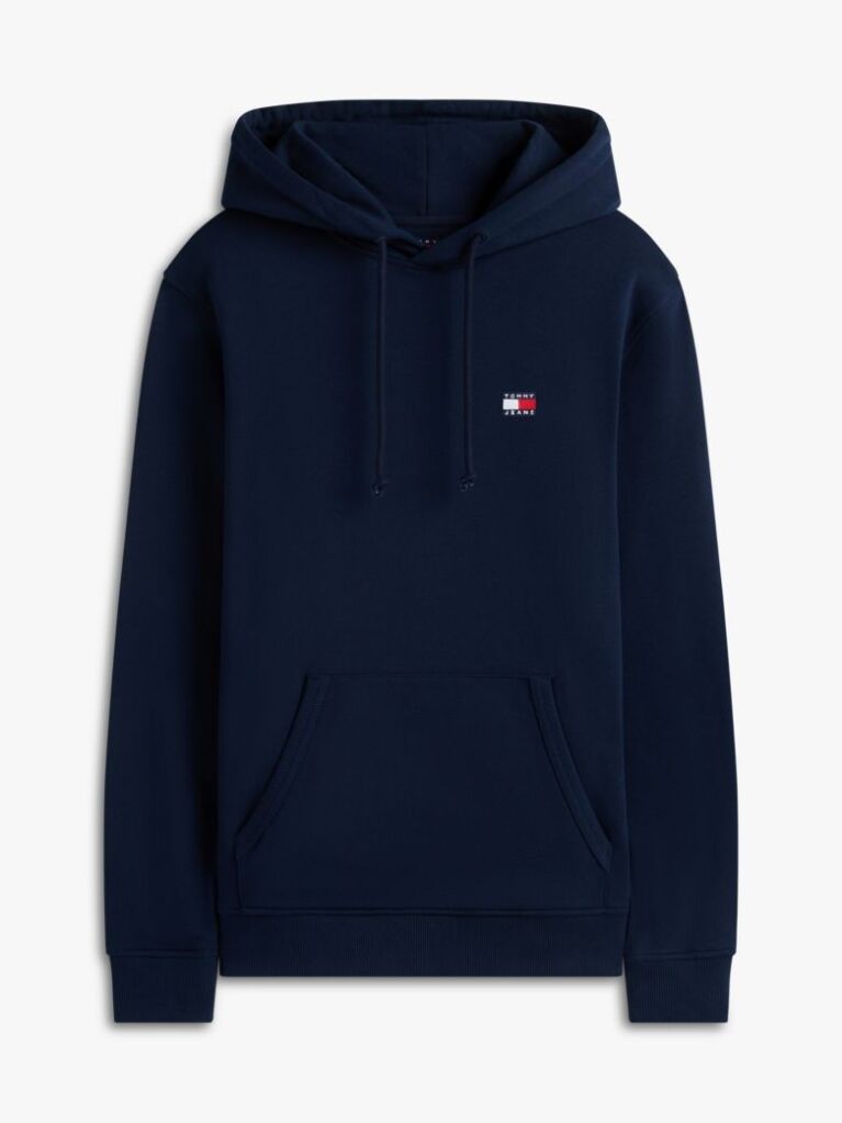 Blue Tommy Badge Brushed Terry Hoody  Men