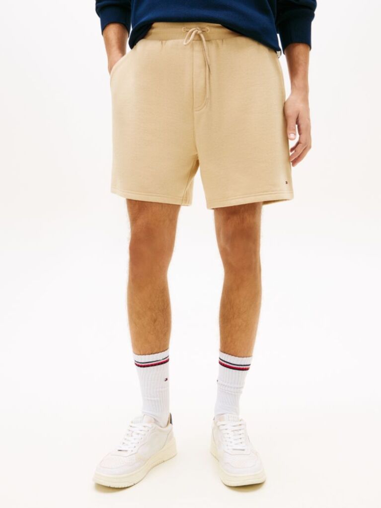Beige Flag Patch Regular Bermuda Shorts  Men