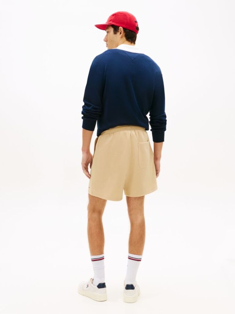 Beige Flag Patch Regular Bermuda Shorts  Men