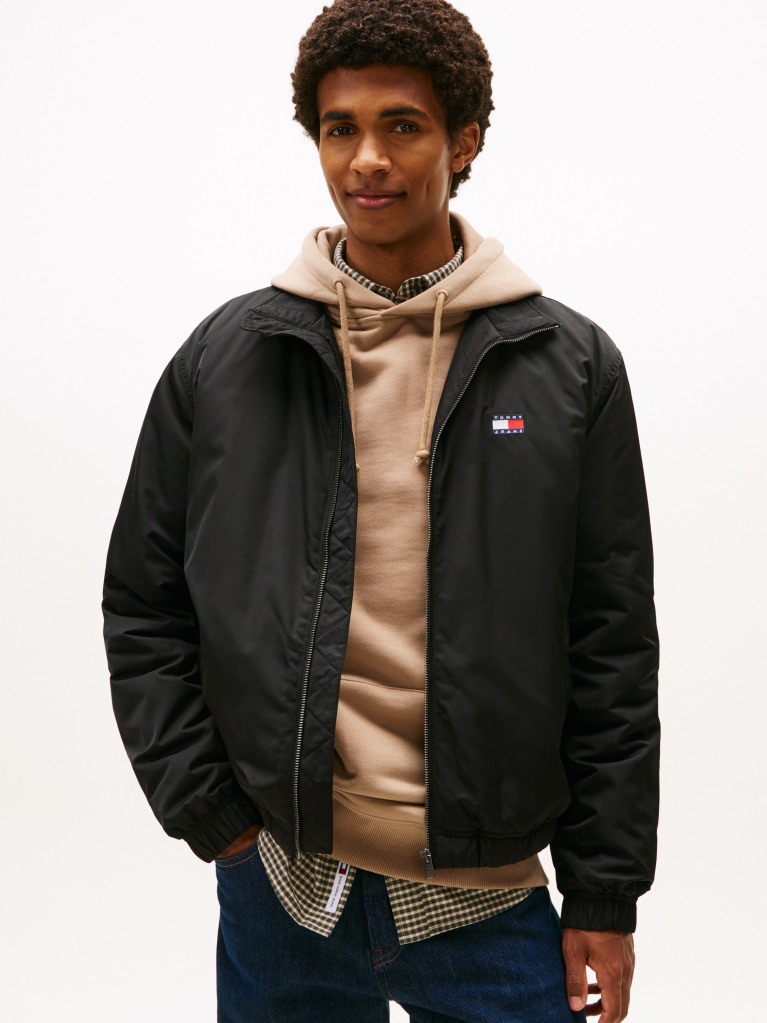 Black Water Repellent Relaxed Padded Jacket  Men