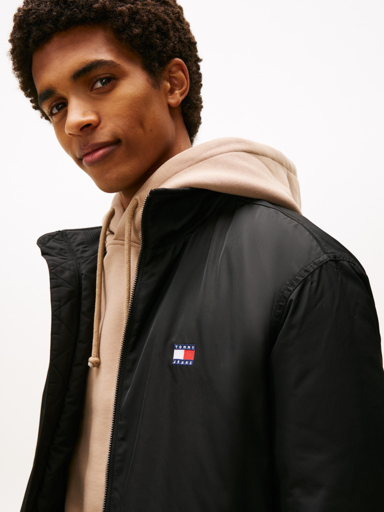 Black Water Repellent Relaxed Padded Jacket  Men