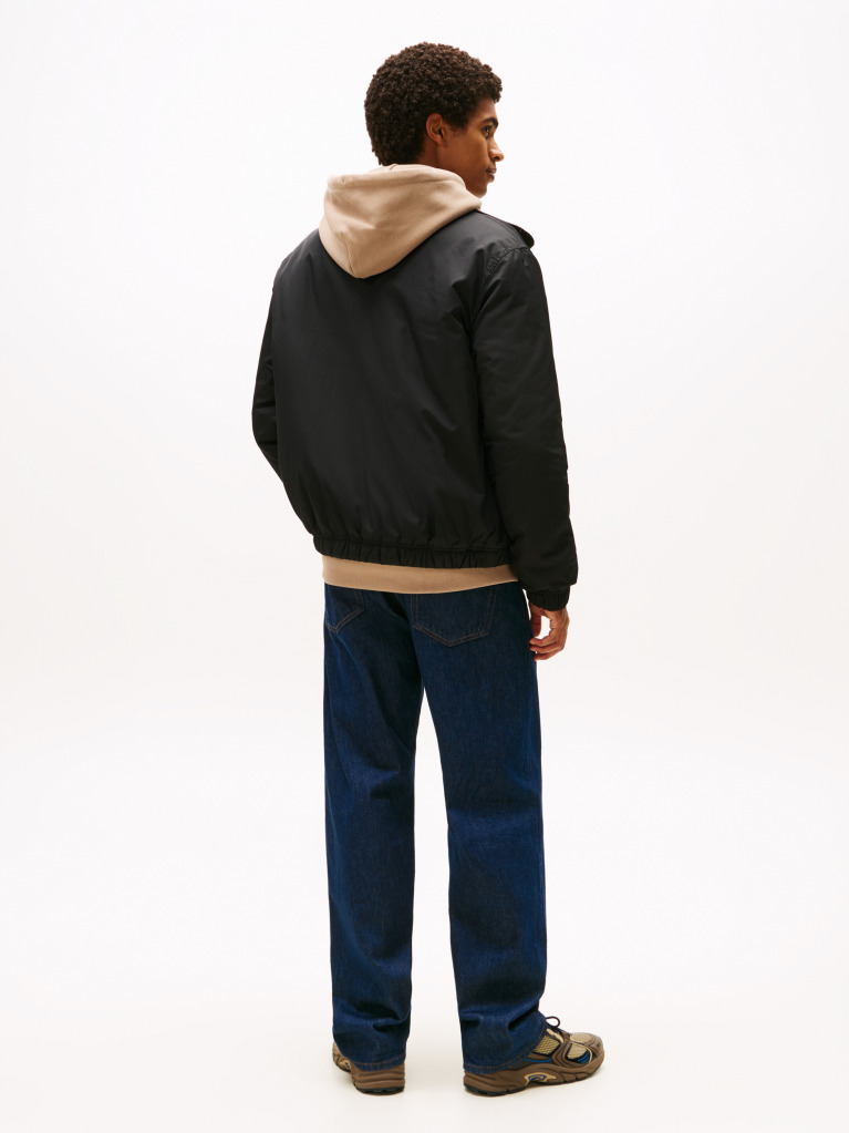 Black Water Repellent Relaxed Padded Jacket  Men