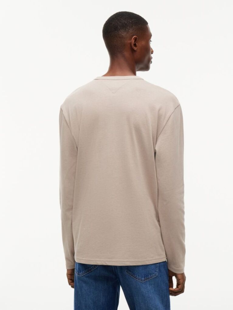 Brown Tonal Tommy Badge Long Sleeve T-Shirt  Men