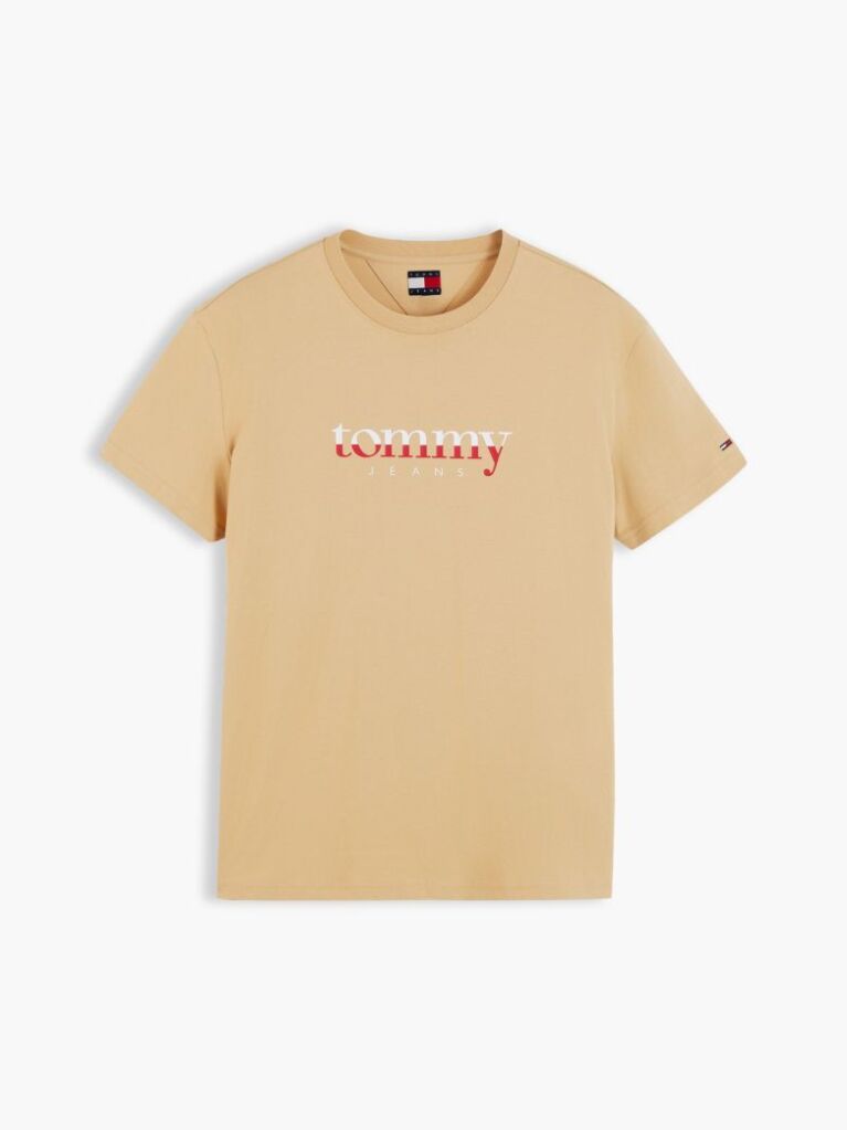 Beige Logo Jersey Crew Neck T-Shirt  Men