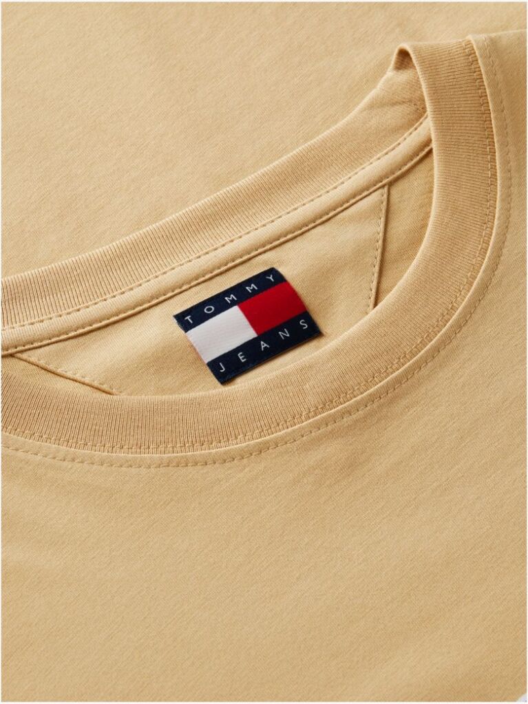 Beige Logo Jersey Crew Neck T-Shirt  Men