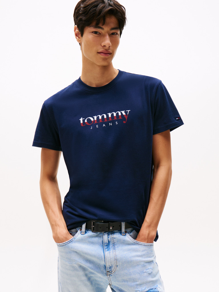 Blue Logo Jersey Crew Neck T-Shirt  Men