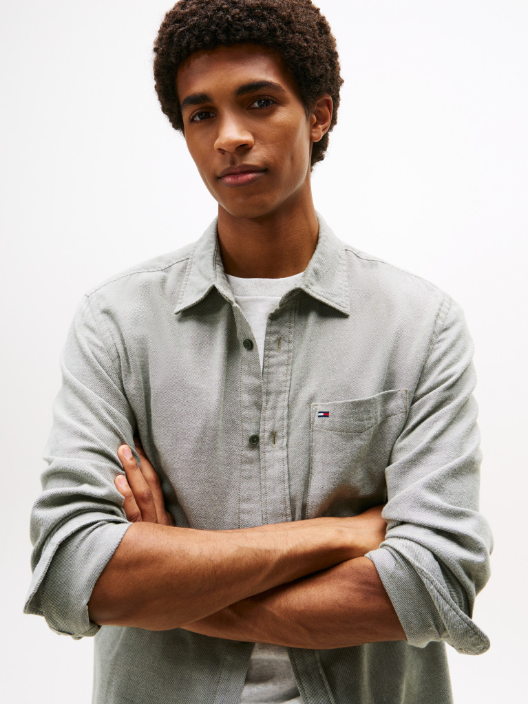 Green Regular Fit Flannel Shirt  Men
