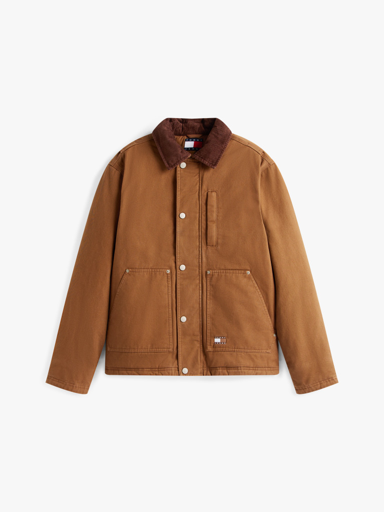 Brown Teddy Lined Corduroy Collar Chore Jacket  Men