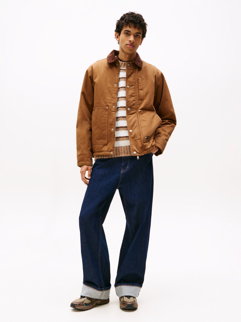 Brown Teddy Lined Corduroy Collar Chore Jacket  Men