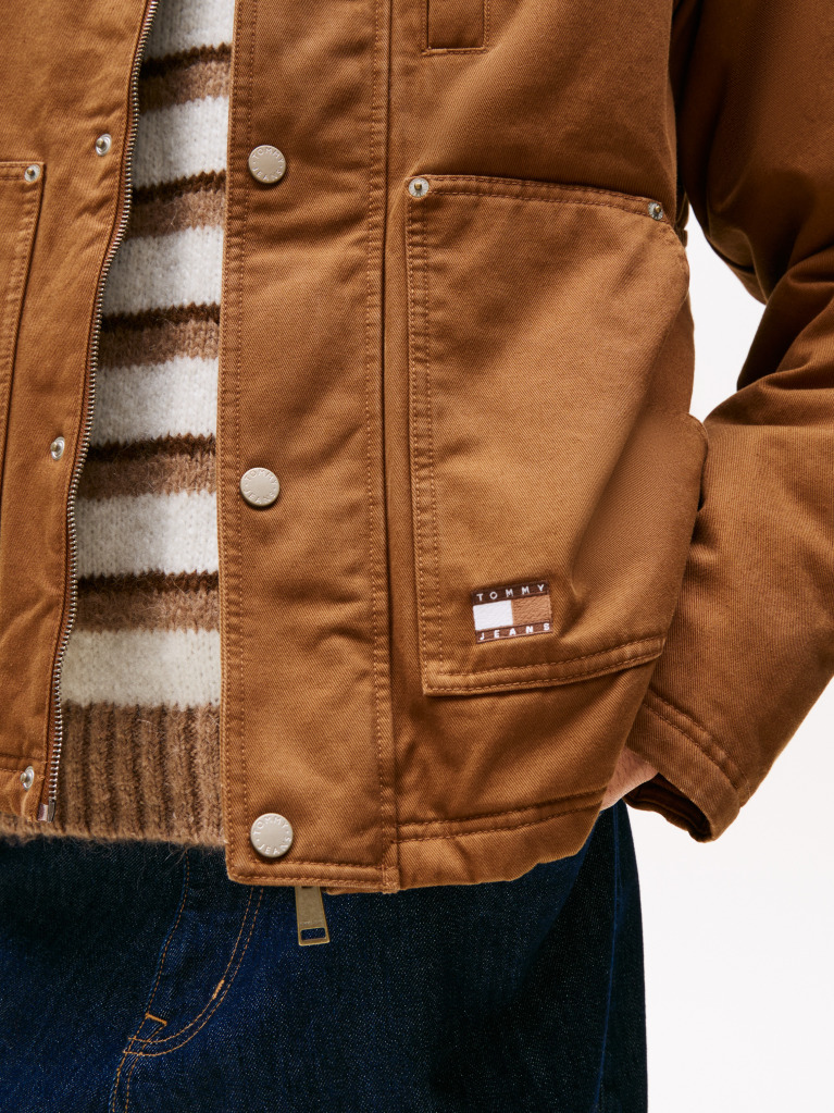 Brown Teddy Lined Corduroy Collar Chore Jacket  Men