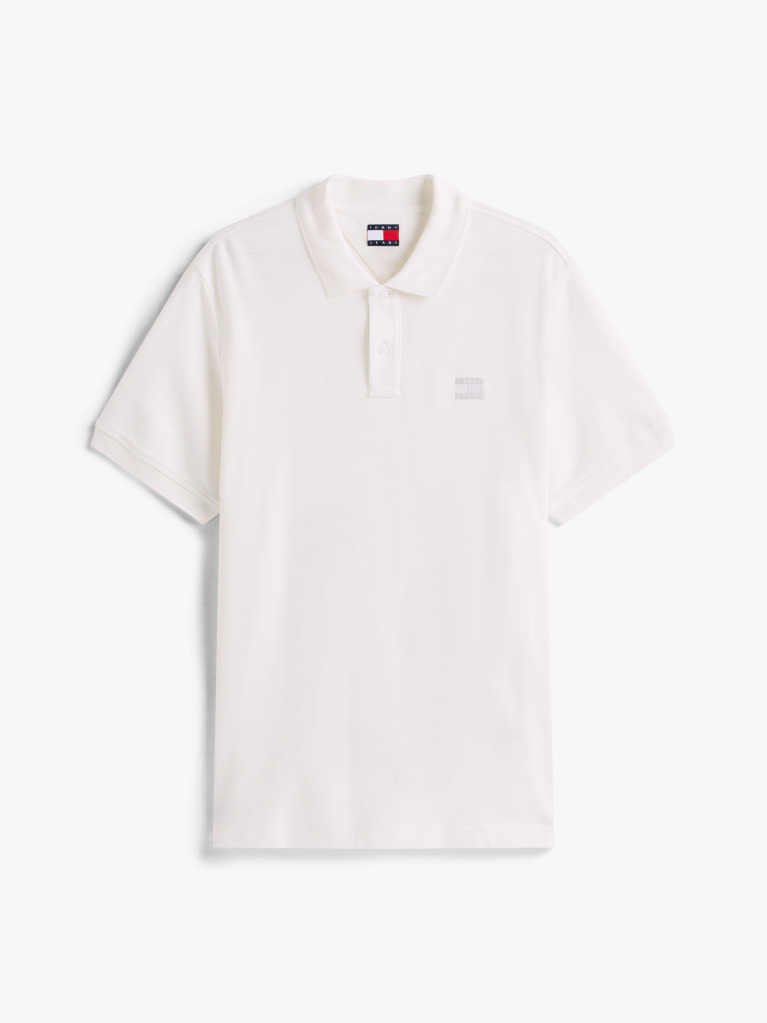 Beige Tommy Badge Pique Polo Shirt  Men