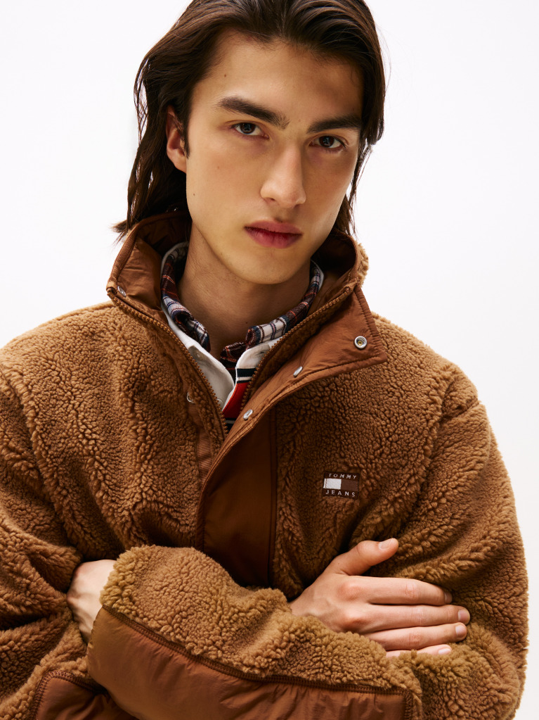 Brown Quilted Teddy Relaxed Jacket  Men