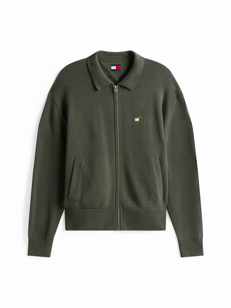 Green Relaxed Zip-Thru Sweatshirt  Men