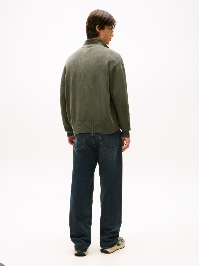 Green Relaxed Zip-Thru Sweatshirt  Men