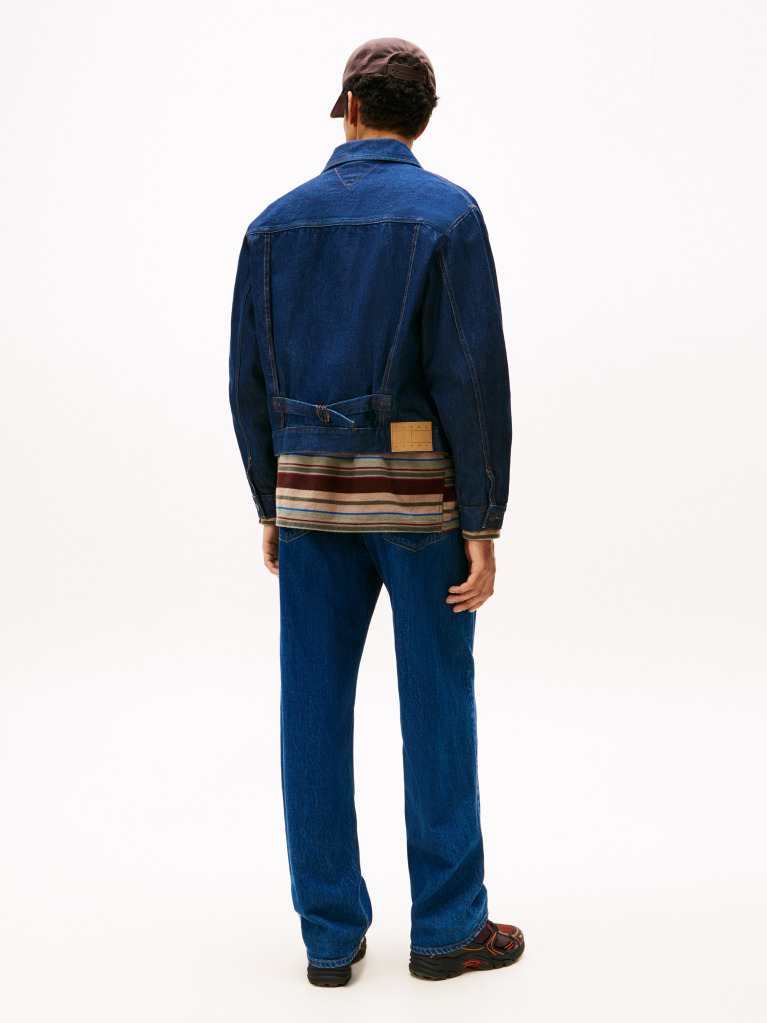 Denim Pleated Denim Trucker Jacket  Men