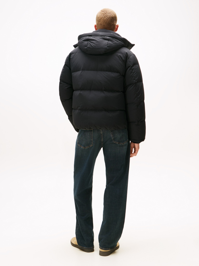 Black Hooded Down Puffer Jacket  Men