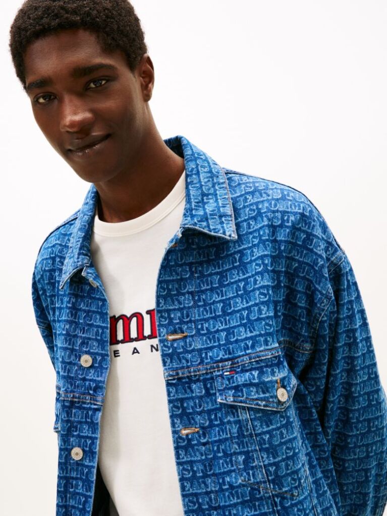 Denim Denim Oversized Τζάκετ Με Spell-Out Λογότυπο  Άνδρες