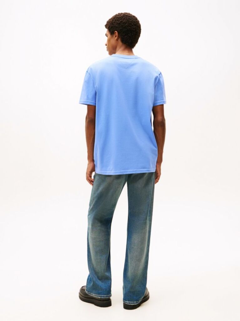 Blue Logo Stamp Crew Neck T-Shirt  Men