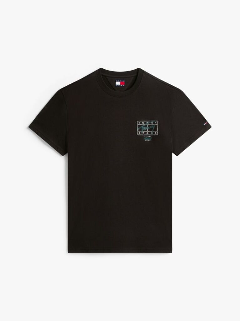 Μαύρο T-Shirt Με Κλασική Λαιμόκοψη Και Signature Πίσω Λογότυπο  Άνδρες