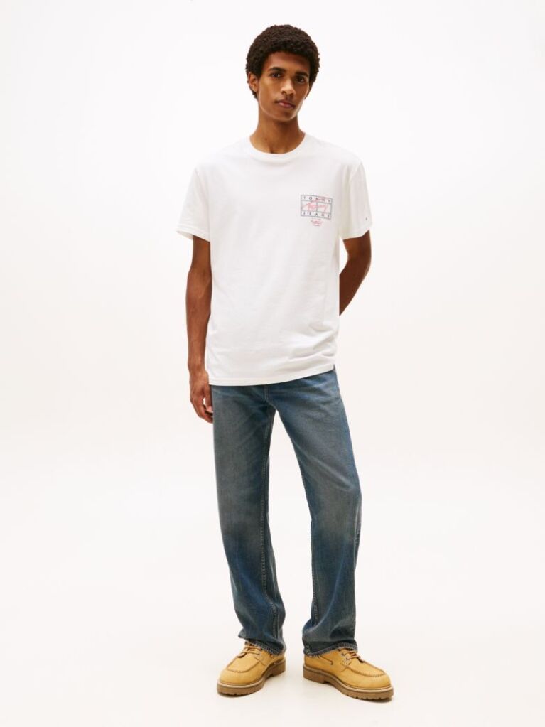 Μπεζ T-Shirt Με Κλασική Λαιμόκοψη Και Signature Πίσω Λογότυπο  Άνδρες