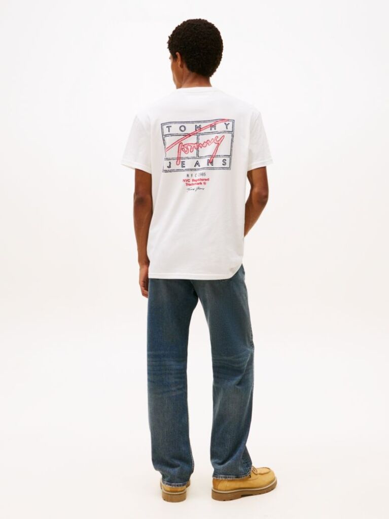 Μπεζ T-Shirt Με Κλασική Λαιμόκοψη Και Signature Πίσω Λογότυπο  Άνδρες