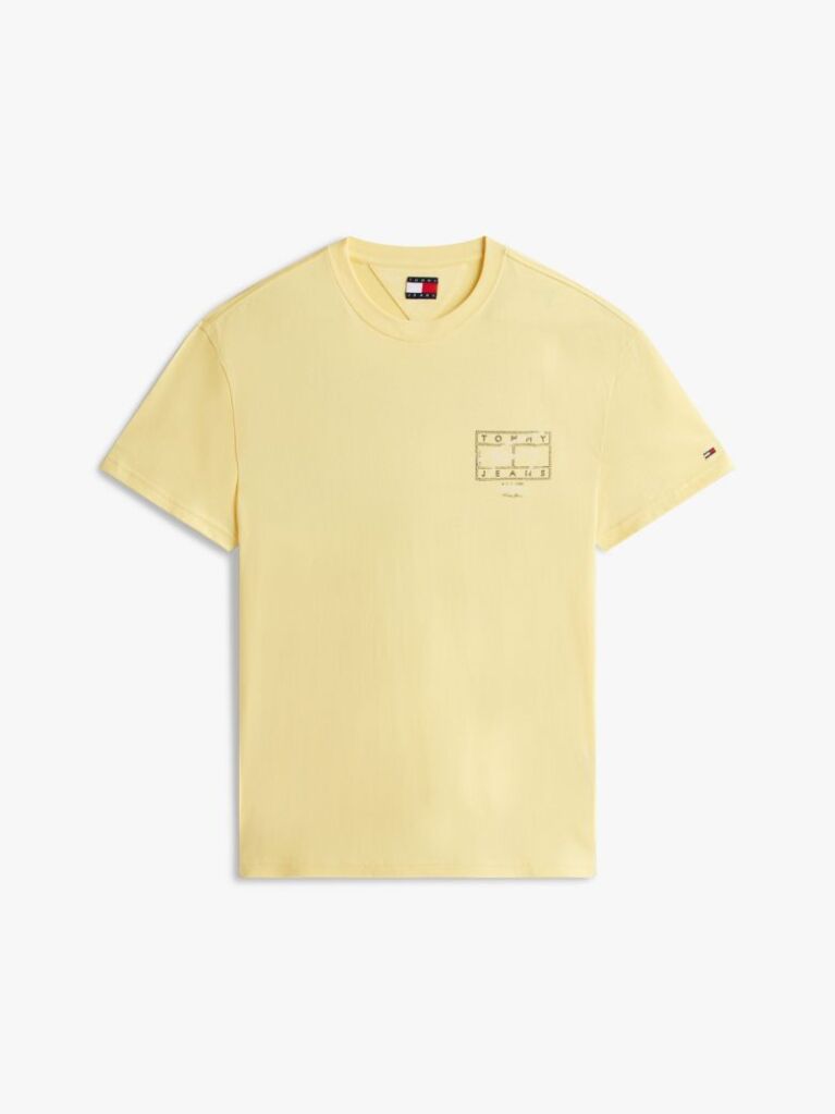 Κίτρινο T-Shirt Με Κλασική Λαιμόκοψη Και Signature Πίσω Λογότυπο  Άνδρες