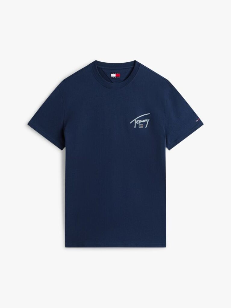 Μπλε T-Shirt Με Κλασική Λαιμόκοψη Και Signature Πίσω Λογότυπο  Άνδρες