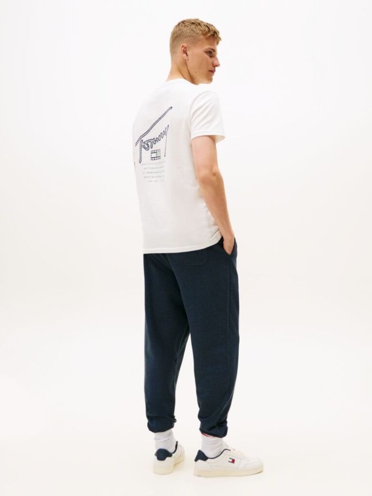 Beige Signature Back Logo Crew Neck T-Shirt  Men