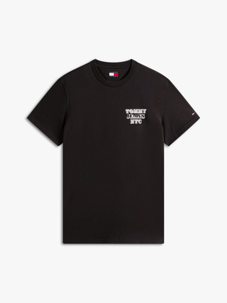 Μαύρο Slim T-Shirt Με Varsity Λογότυπο  Άνδρες